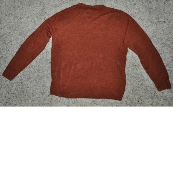 Mens Sweater Dockers Red Medium Long Sleeve Crewneck Square Pattern Soft Acrylic - Picture 4 of 4